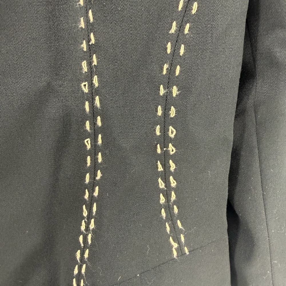VTG Lolita Lempicka Paris Black Contrast Pick Stitch Tailored Blazer Jacket - Picture 6 of 8